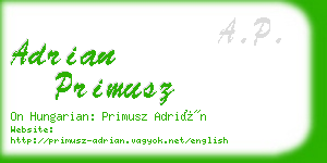 adrian primusz business card